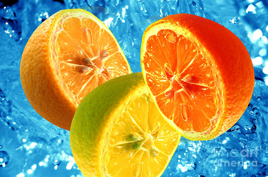 Juice Photograph - Fresh citrus background by Michal Bednarek