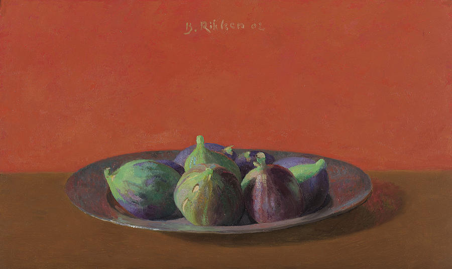 Fruit Painting - Fresh Figs On An Iron Plate by Ben Rikken Fruit Painting - Fresh Figs On An Iron Plate by Ben Rikken