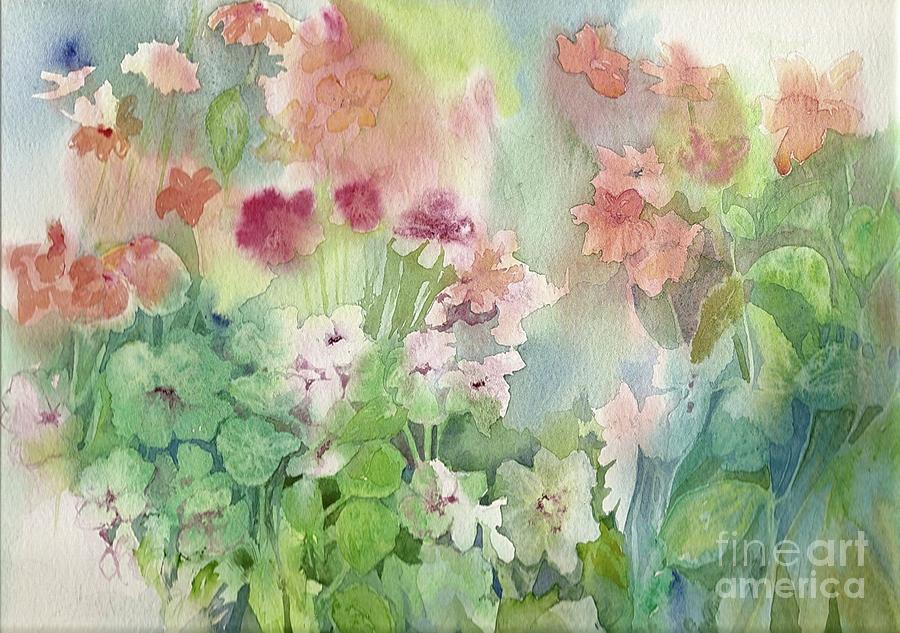 Fresh flowers Painting by Donna Acheson-Juillet