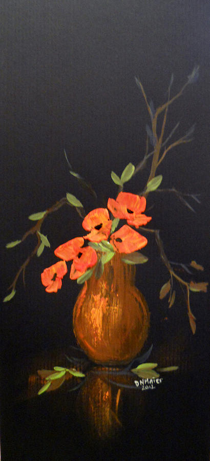 Fresh Flowers In A Vase Painting by Dorothy Maier