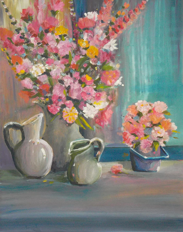 Fresh Flowers Painting by Susan  Esbensen