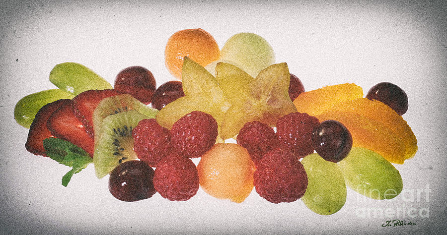 Grape Photograph - Fresh Fruit Salad Distressed by Iris Richardson