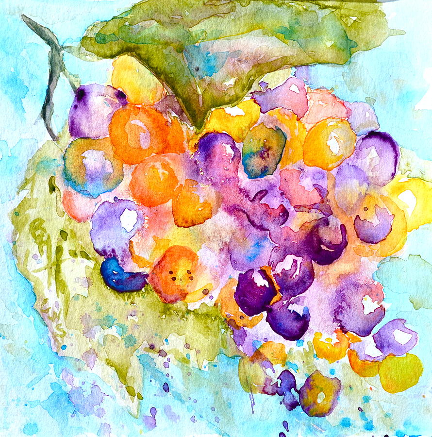 Fresh Grapes Painting by Beverley Harper Tinsley