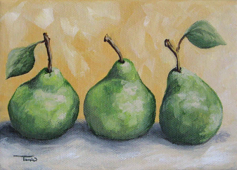 Fresh Green Pears Painting by Torrie Smiley