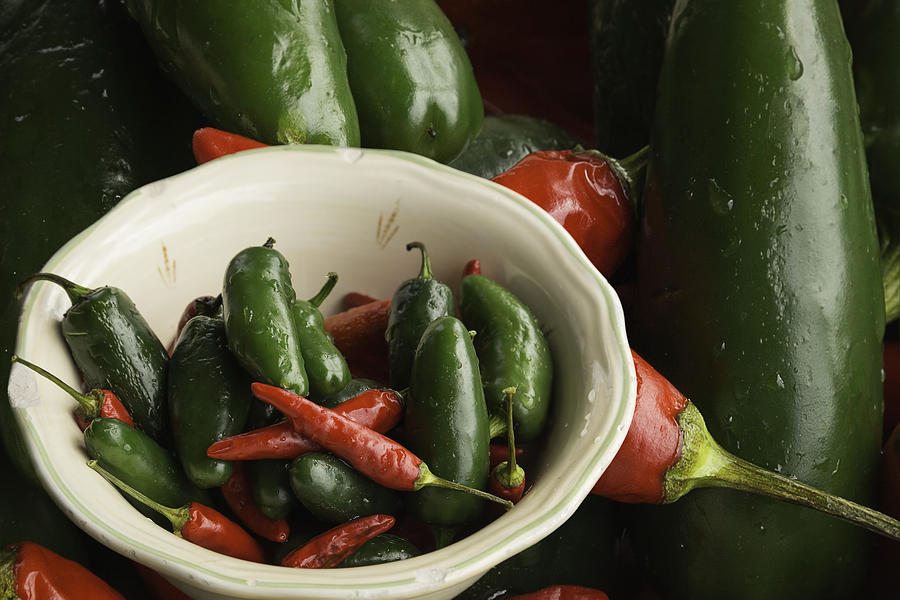 Vegetable Photograph - Fresh Hot Peppers by Thomas Young