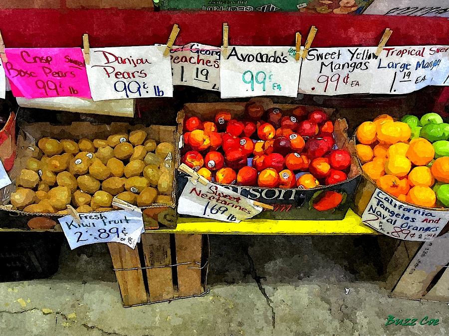 Fruit Photograph - Fresh Kiwi Nectarine and Orange by Buzz Coe