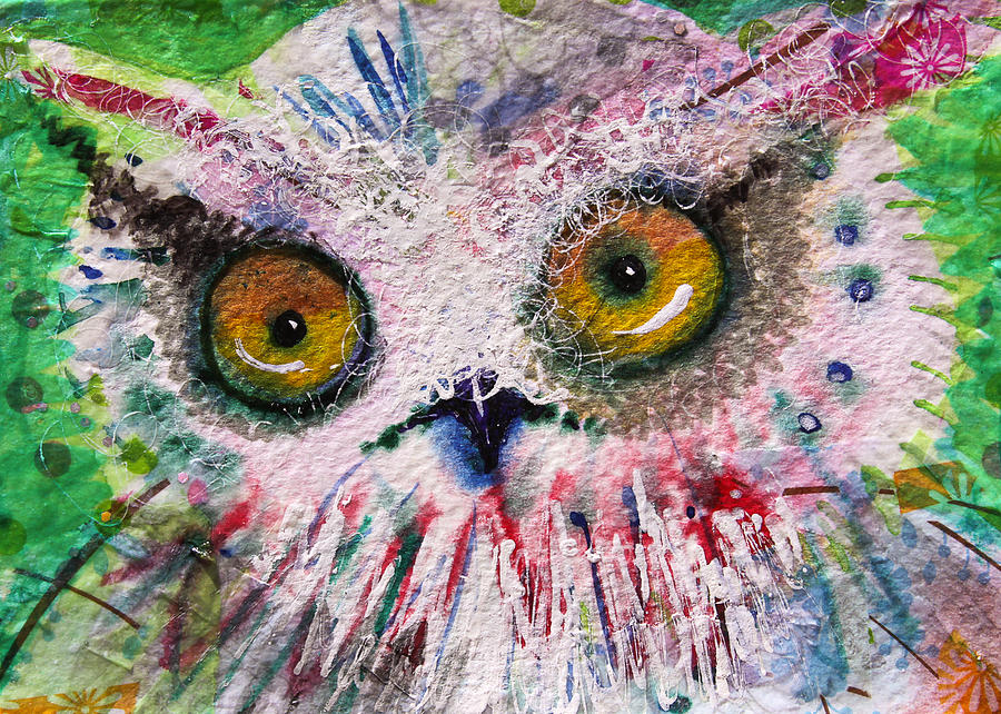Owl Mixed Media - Fresh by Laurel Bahe