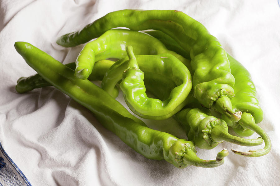 Fresh Long Green Hot Peppers Photograph by Brian Yarvin