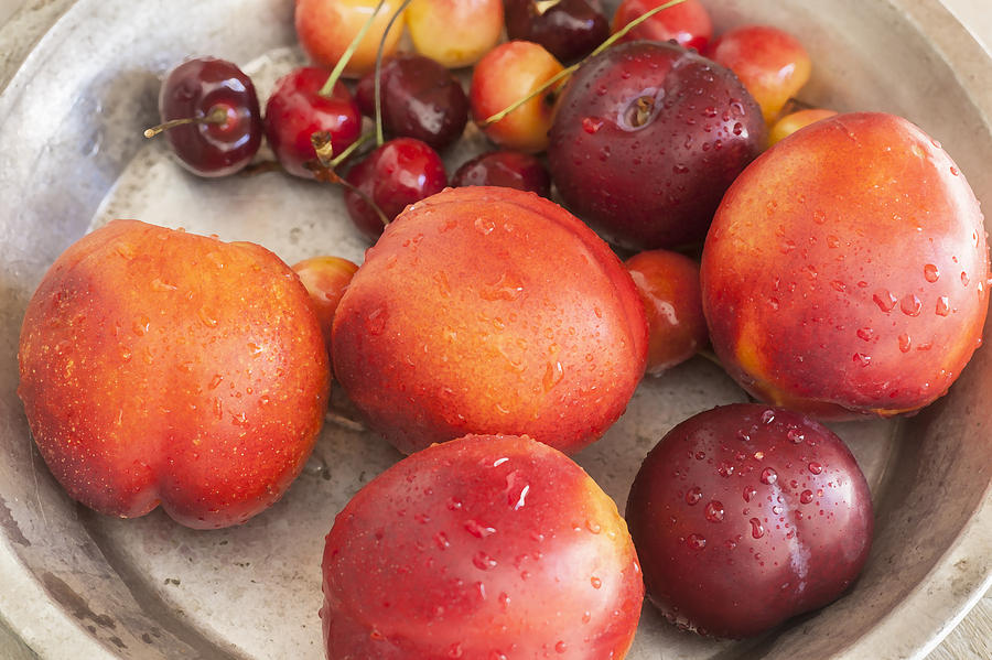 Fresh Nectarines Plums and Cherries Photograph by Rich Franco