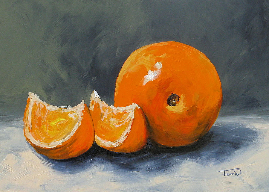 Still Life Painting - Fresh Orange III by Torrie Smiley