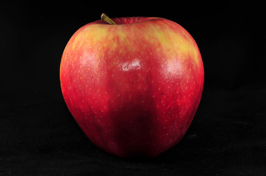 Fresh Red Apple On Black Background Photograph by Alex Grichenko