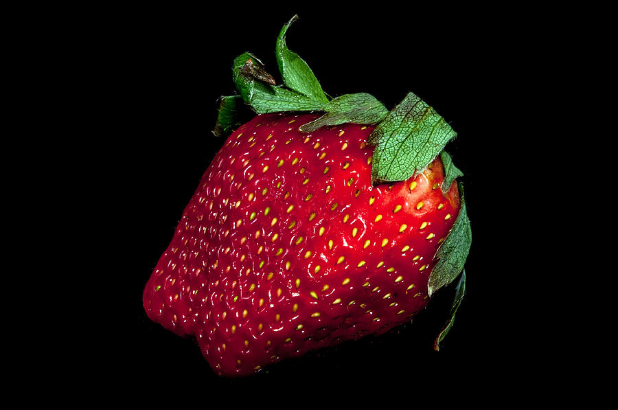 Fresh Red Strawberry Isolated On A Black Background Photograph by Alex Grichenko