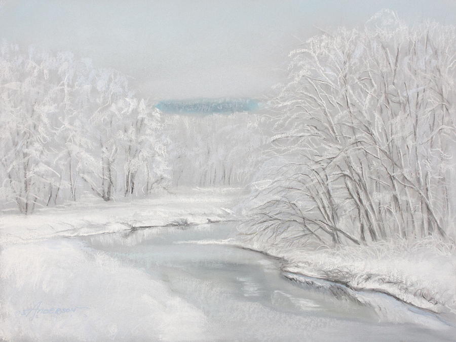 Landscape Pastel - Fresh Snow at Catfish Corner by Sherri Anderson Landscape Pastel - Fresh Snow at Catfish Corner by Sherri Anderson
