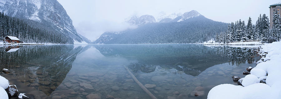 Fresh Snow At Lake Louise, Banff Photograph by Panoramic Images