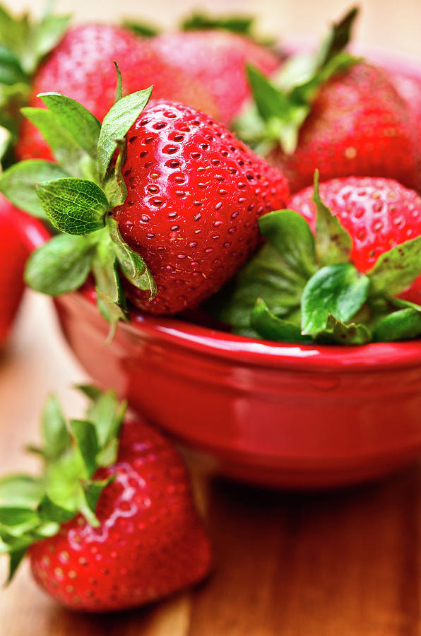 Fresh Strawberries In A Bowl Photograph by Natalia Ganelin