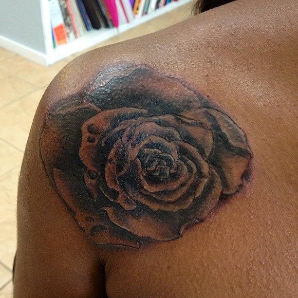 Rose Photograph - Fresh Swollen #rose #tattoo by Terrence  Fields