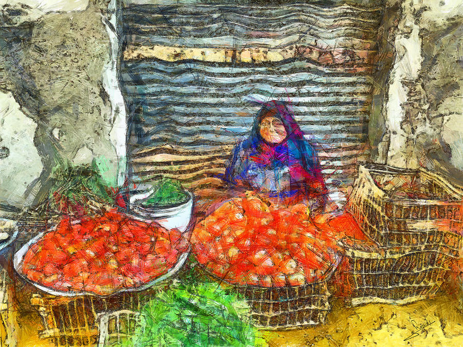 Holiday Painting - Fresh vegetables by George Rossidis