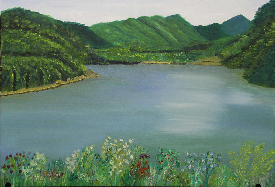 Fresh Water Lake Painting by Giftus John