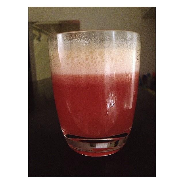 Juicing Photograph - Freshly Juiced Apple And Raspberry by Zoe Campbell