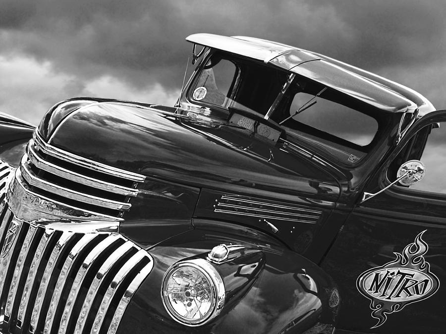 Freshly Squeezed - 1945 Chevy in Black and White Photograph by Gill Billington