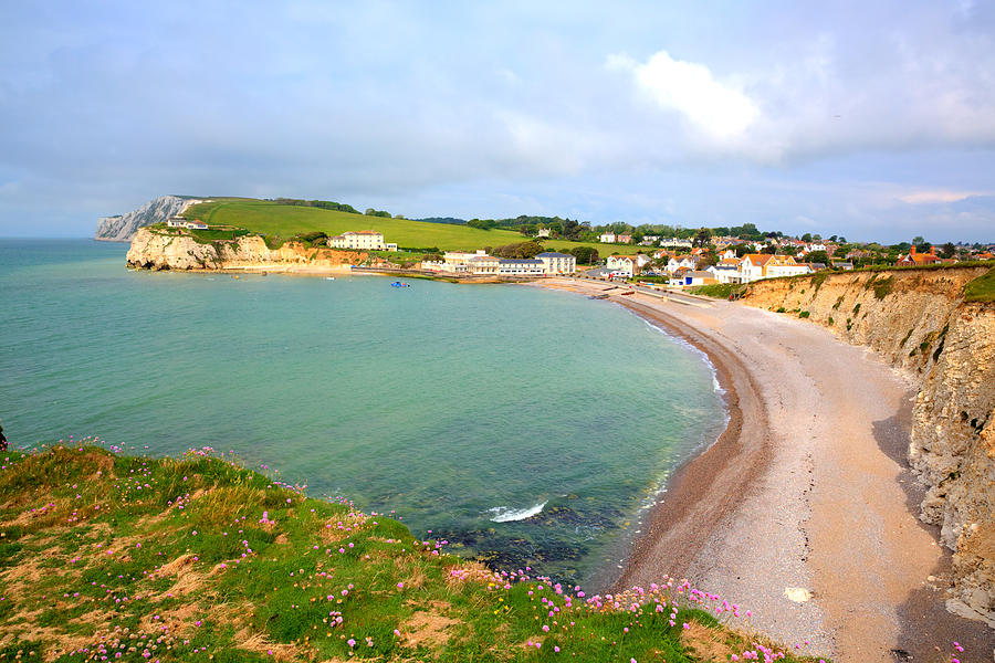 Beach Photograph - Freshwater Bay Isle of Wight a tourist town on the south west coast of this English island by Charlesy 