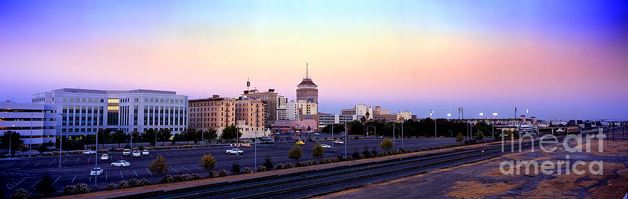Fresno Skyline into the Evening Photograph by Wernher Krutein