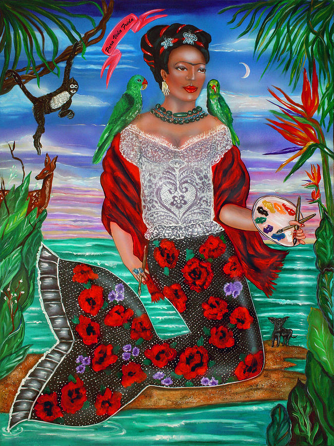 Mermaid Painting - Frida Kahlo as a Mermaid by Ilene Satala