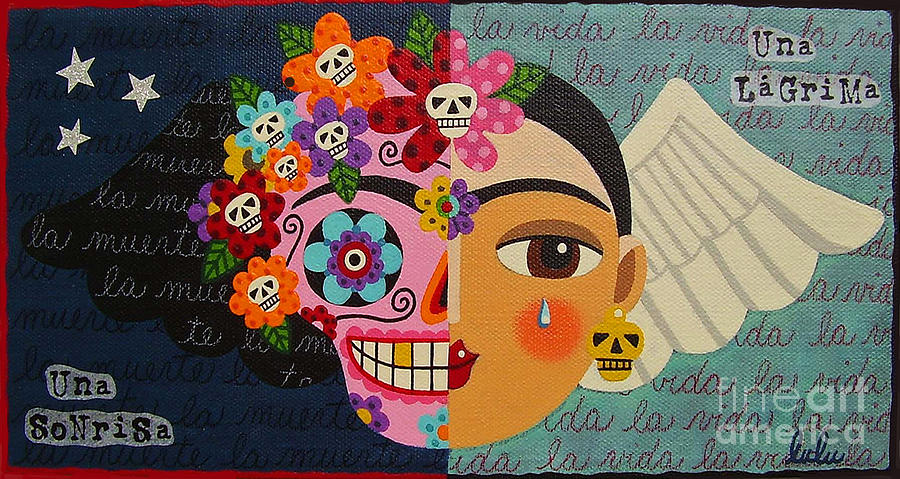 Skull Painting - Frida Kahlo Sugar Skull Angel by Andree Chevrier