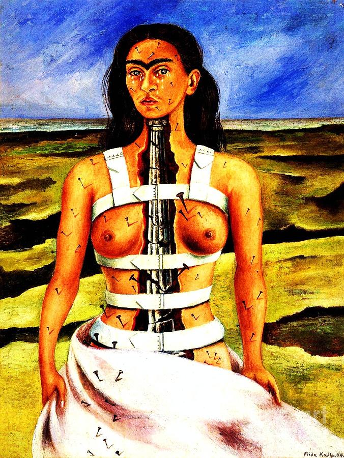 Frida Kahlo The Broken Column Painting by Roberto Prusso Frida Kahlo The Broken Column Painting by Roberto Prusso