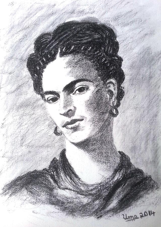 Frida Kahlo Drawing by Uma Krishnamoorthy