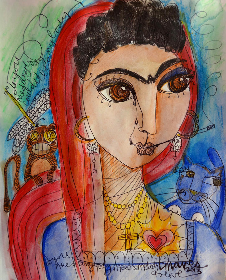 Frida Love for la Madonna Painting by Laurie Maves ART - Pixels