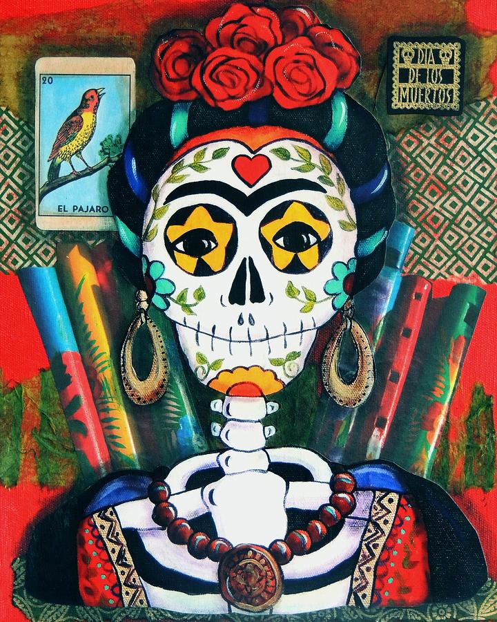 Frida with Flutes Painting by Candy Mayer