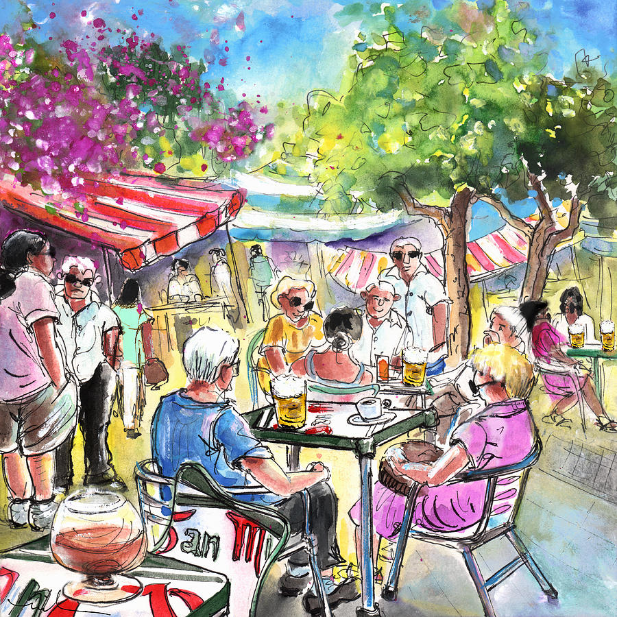 Umbrella Painting - Friday Morning Market in Turre by Miki De Goodaboom