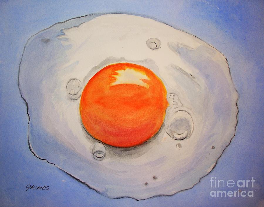 Fried Egg Painting by Carol Grimes