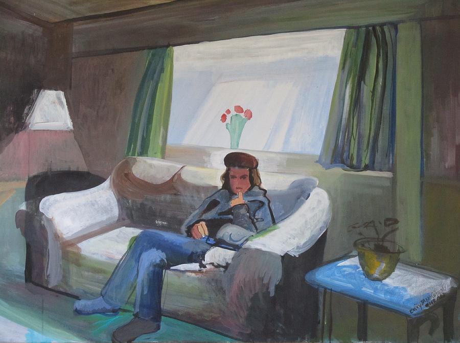 Flower Painting - Friend in Living room by Emily Gibson