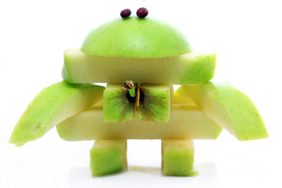 Friendly apple monster made from one apple Photograph by Simon Bratt Photography LRPS