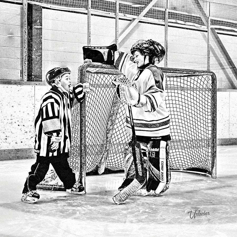 Hockey Gifts Digital Art - Friendly Little Referee  by Elizabeth Urlacher