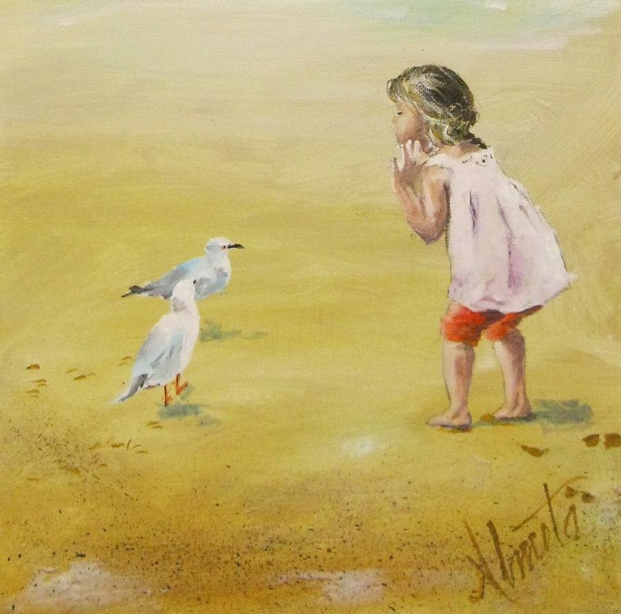 Seagull Painting - Friends by Almeta Lennon