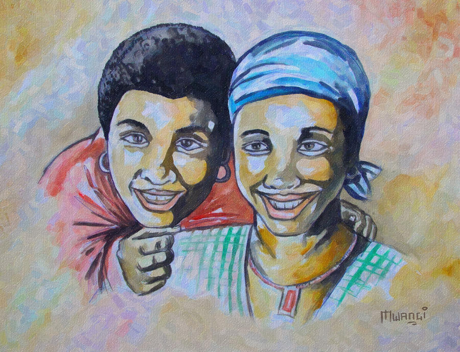 Friends Drawing by Anthony Mwangi
