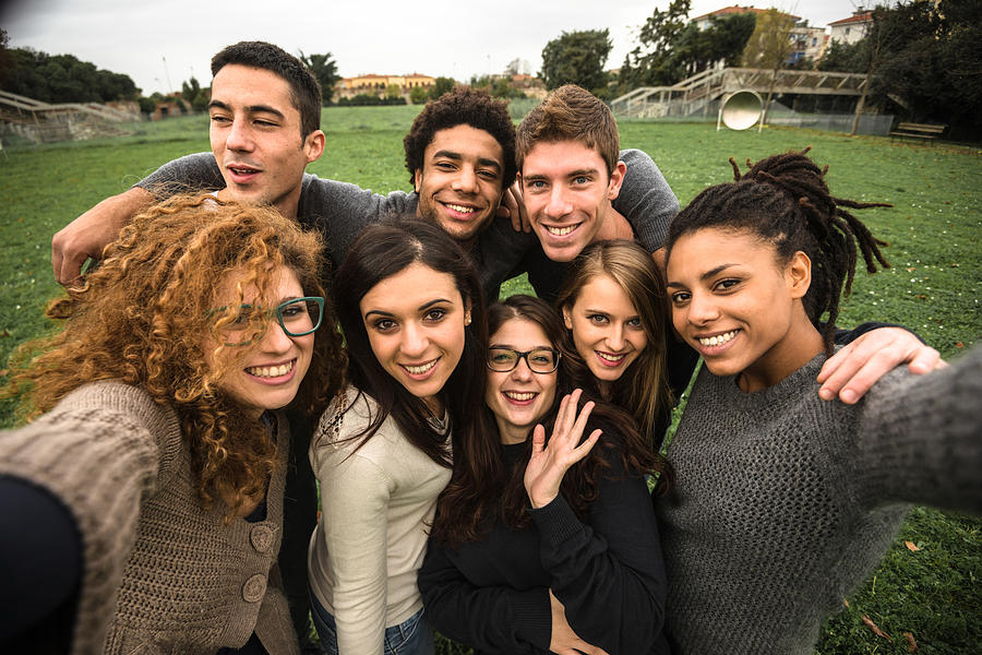 Friends Take A Selfie At The Park Photograph by Franckreporter
