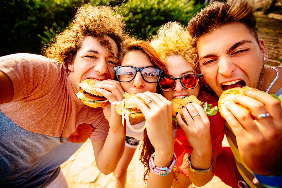 Friends Taking Selfie With Hamburgers Photograph by Wundervisuals