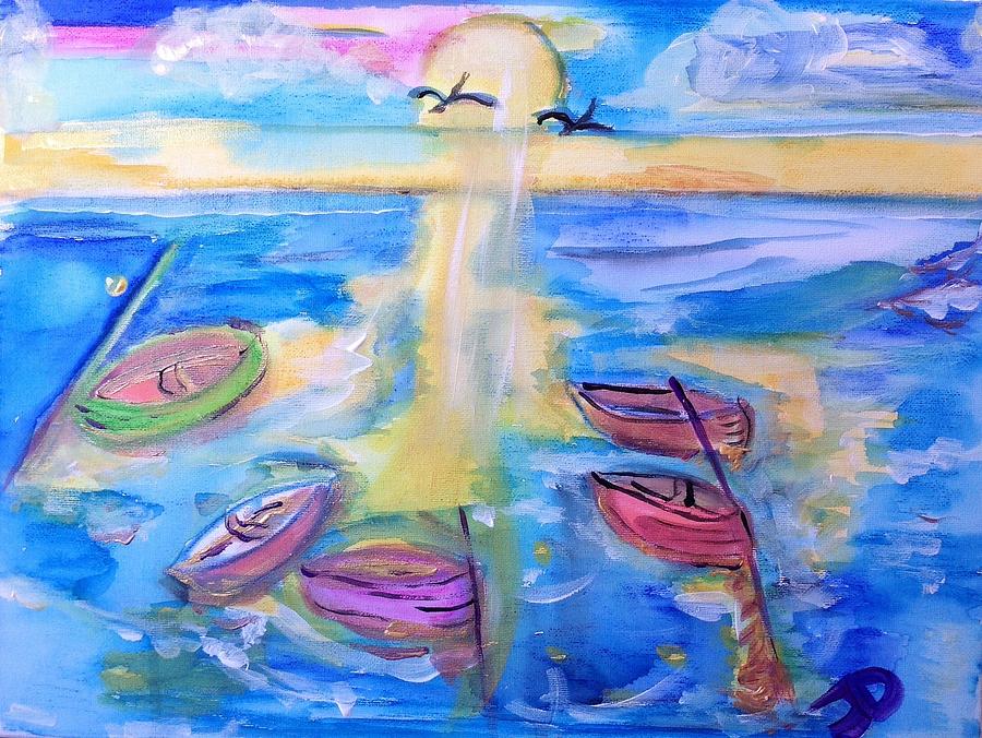 Boat Painting - Friendship bay by Judith Desrosiers