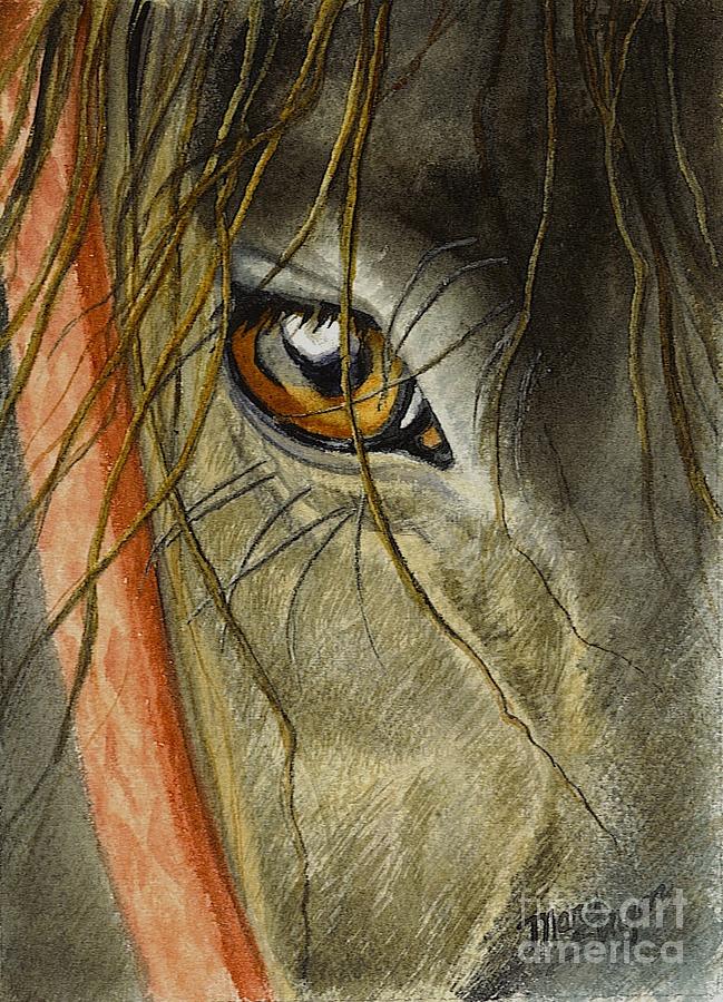 Horse Painting - Friesen Eye by Mary Singer