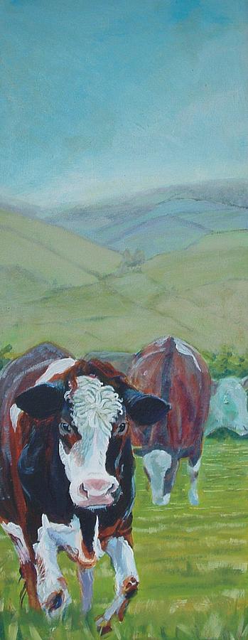 Friesian Holstein Cows Painting by Mike Jory