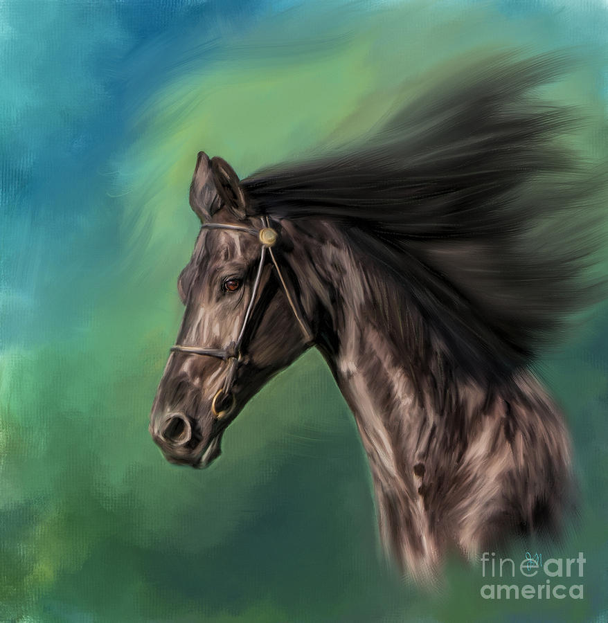 Friesian Motion Painting by Jack Milchanowski