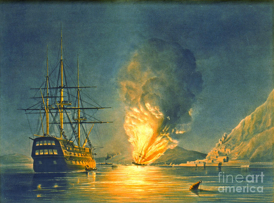 Frigate Missouri Explosion 1843 Photograph by Padre Art