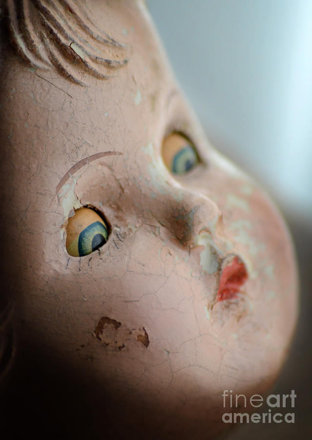 Frightened Vintage Doll Face Photograph by Jill Battaglia