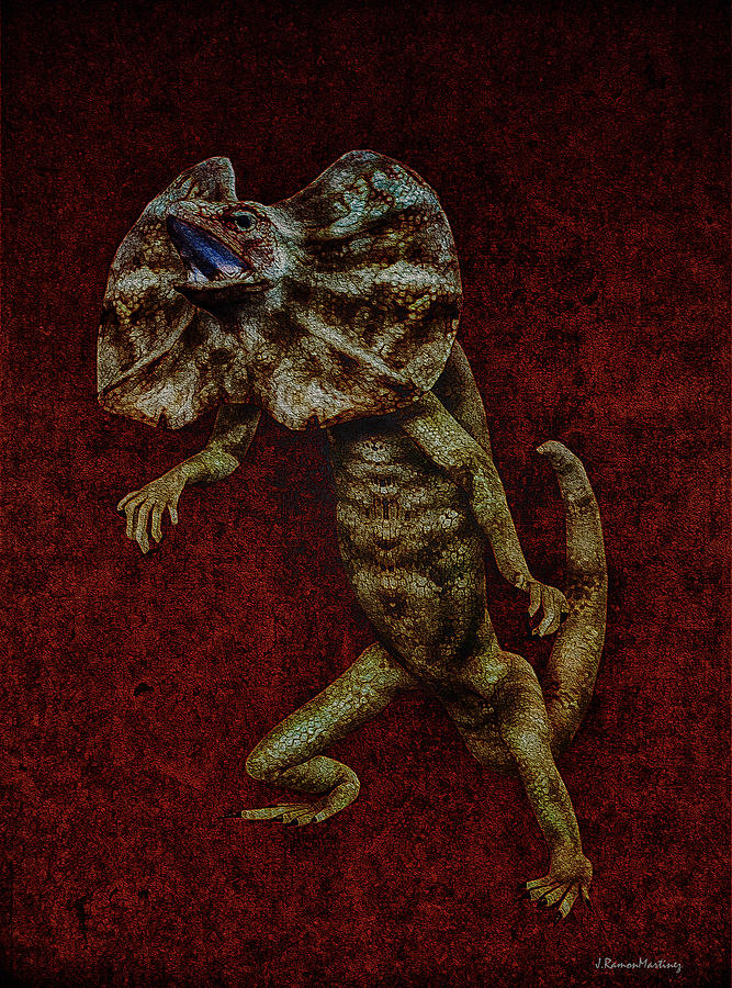 Animal Digital Art - Frilled Lizard by Ramon Martinez