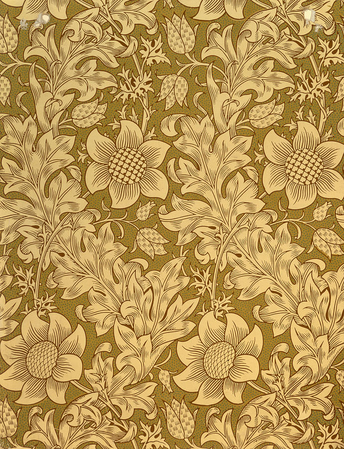 Fritillary wallpaper design Tapestry - Textile by William Morris