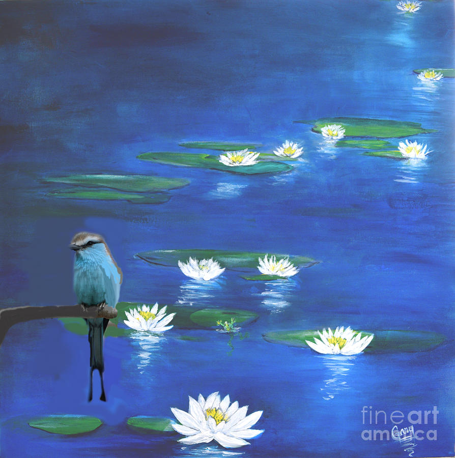 Frog And The Bluebird Painting by Gary Smith